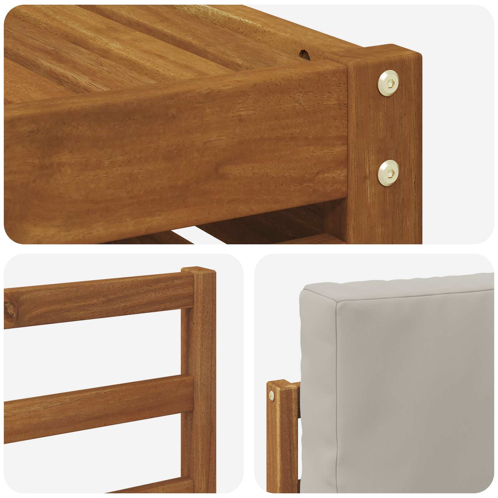 Set divano sezionale con cuscino 7 pcs Grigio Naturale e Chiaro | homemem39