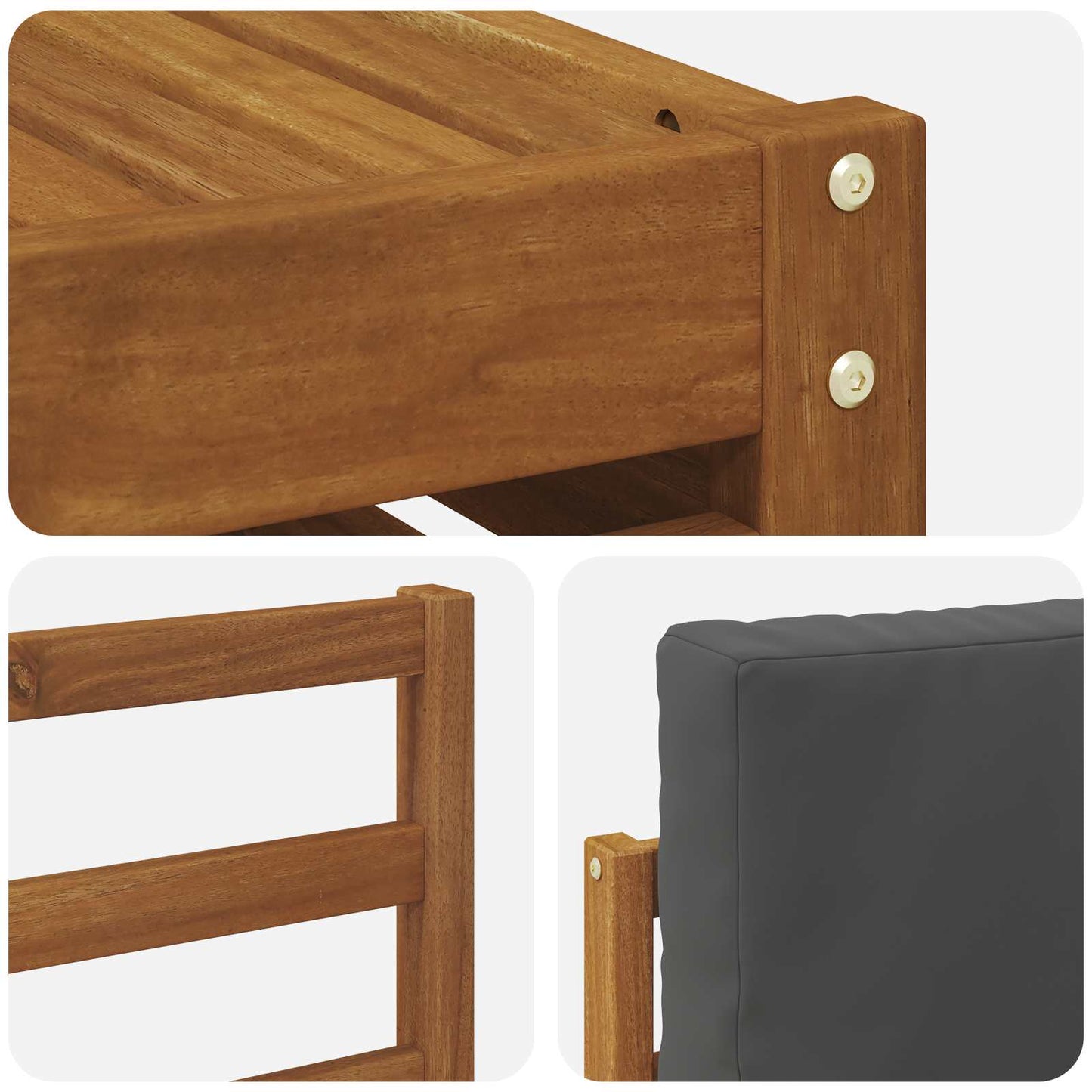 Set divano sezionale con cuscino 7 pcs Naturale e Antracite | homemem39