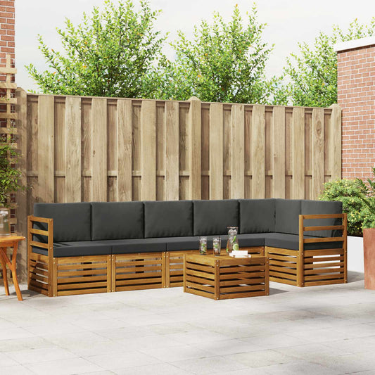 Set divano sezionale con cuscino 7 pcs Naturale e Antracite