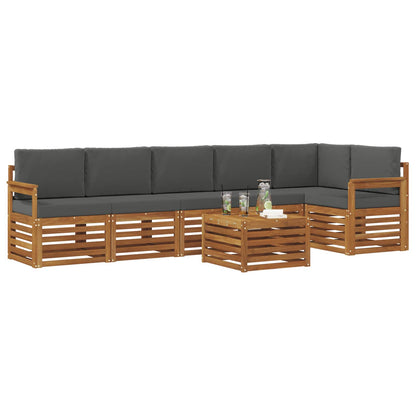 Set divano sezionale con cuscino 7 pcs Naturale e Antracite