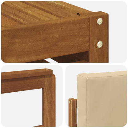 Set divano sezionale con cuscino 7 pcs Naturale e Beige | homemem39