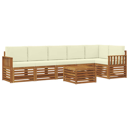 Set divano sezionale con cuscino 7 pcs Naturale e Crema | homemem39