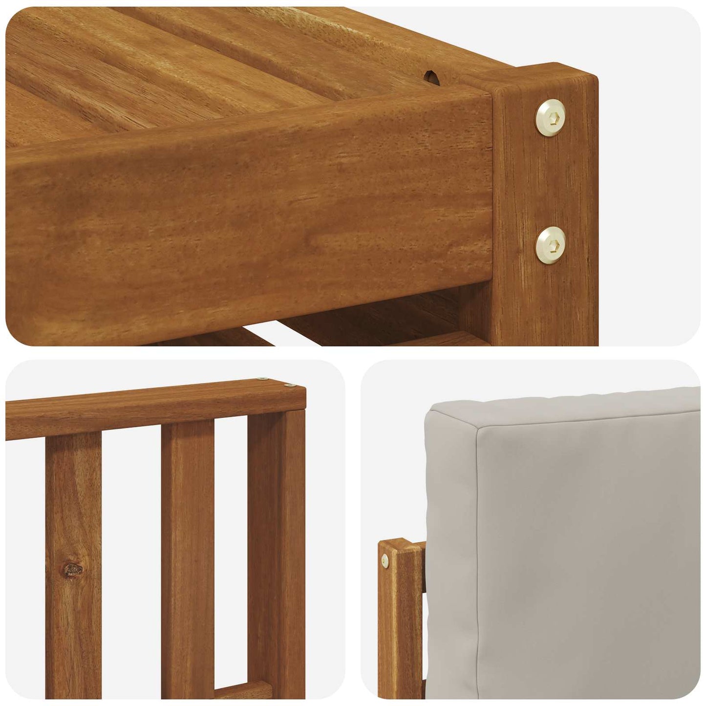 Set divano sezionale con cuscino 7 pcs Grigio Naturale e Chiaro