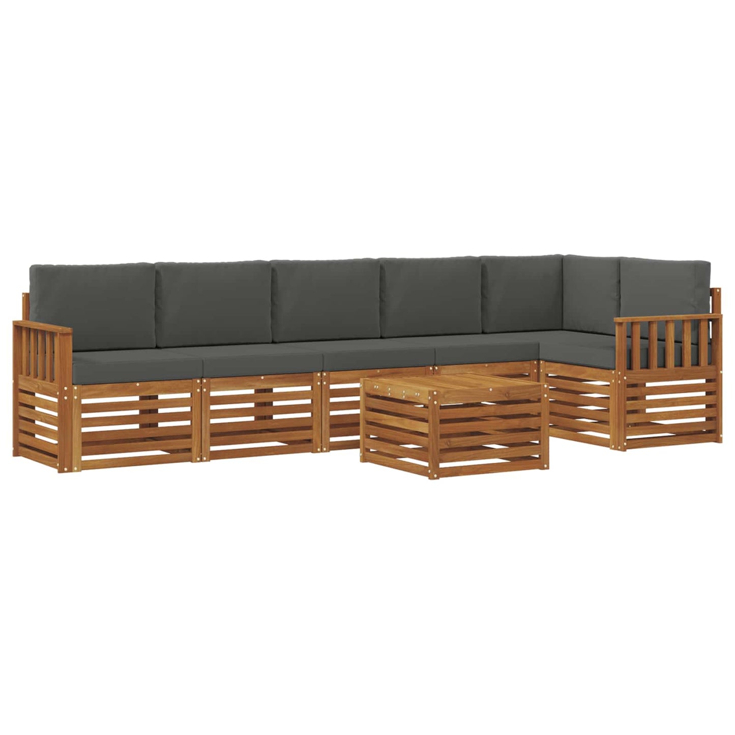Set divano sezionale con cuscino 7 pcs Naturale e Antracite
