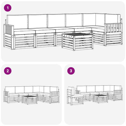 Set divano sezionale con cuscino 7 pcs Naturale e Antracite