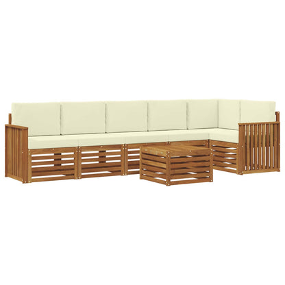 Set divano sezionale con cuscino 7 pcs Naturale e Crema | homemem39