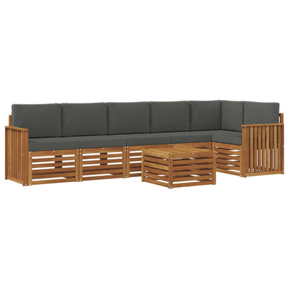 Set divano sezionale con cuscino 7 pcs Naturale e Antracite | homemem39