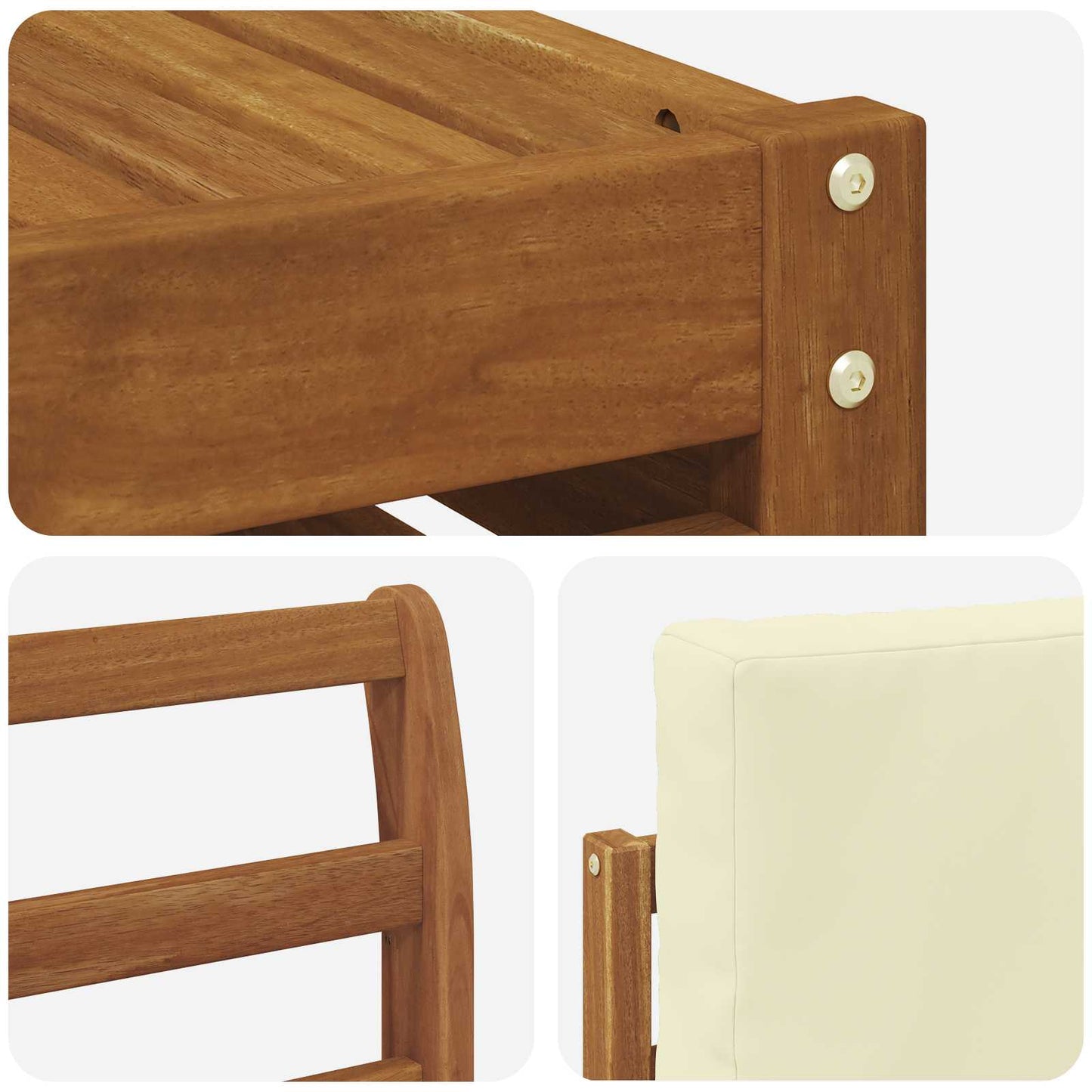 Set divano sezionale con cuscino 7 pcs Naturale e Crema | homemem39