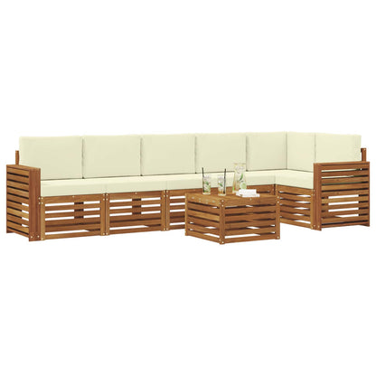 Set divano sezionale con cuscino 7 pcs Naturale e Crema