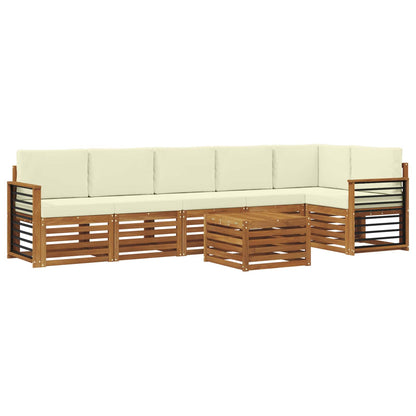 Set divano sezionale con cuscino 7 pcs Naturale e Crema | homemem39