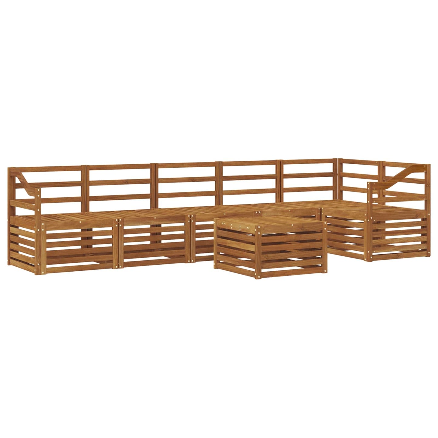 Set divano sezionale 7 pcs Naturale Legno di Acacia Massello | homemem39