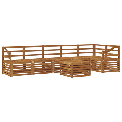 Set divano sezionale 7 pcs Naturale Legno di Acacia Massello | homemem39