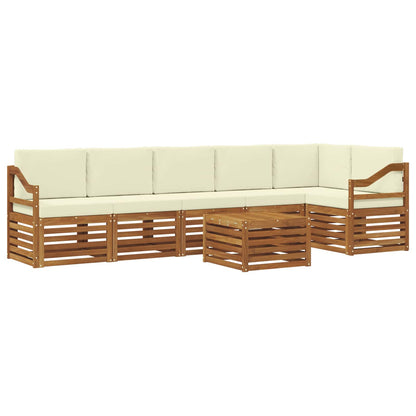 Set divano sezionale con cuscino 7 pcs Naturale e Crema