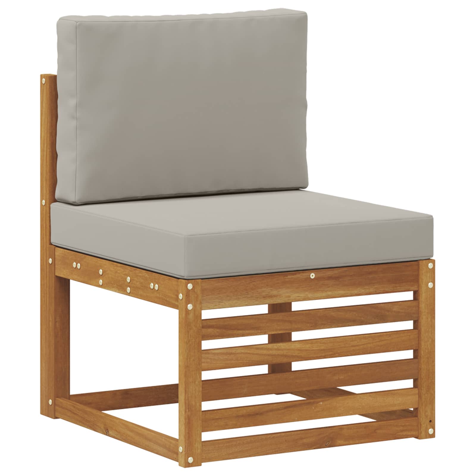 Set divano sezionale con cuscino 7 pcs Grigio Naturale e Chiaro | homemem39