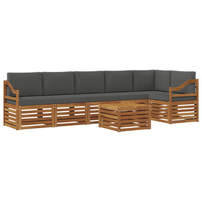 Set divano sezionale con cuscino 7 pcs Naturale e Antracite | homemem39