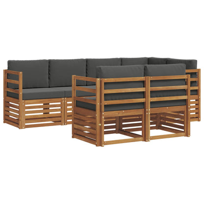 Set divano sezionale con cuscino 7 pcs Naturale e Antracite | homemem39