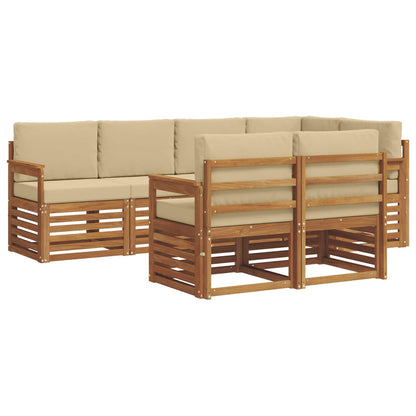 Set divano sezionale con cuscino 7 pcs Naturale e Beige