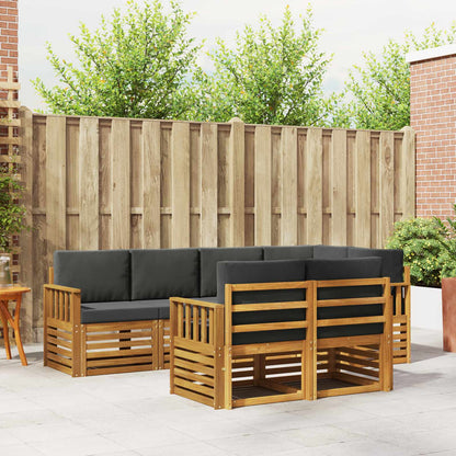 Set divano sezionale con cuscino 7 pcs Naturale e Antracite | homemem39