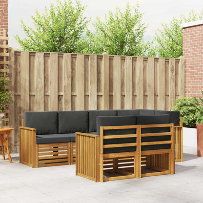 Set divano sezionale con cuscino 7 pcs Naturale e Antracite | homemem39