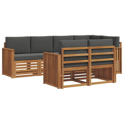 Set divano sezionale con cuscino 7 pcs Naturale e Antracite | homemem39