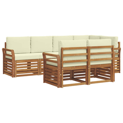 Set divano sezionale con cuscino 7 pcs Naturale e Crema