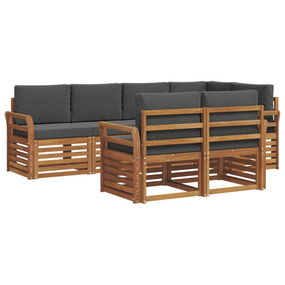 Set divano sezionale con cuscino 7 pcs Naturale e Antracite