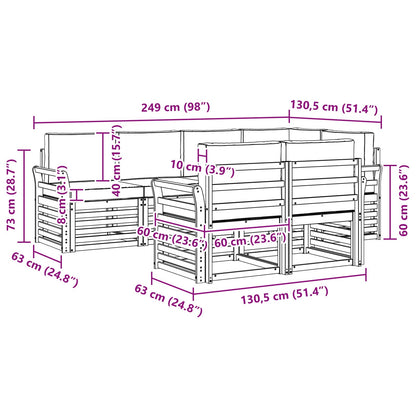 Set divano sezionale con cuscino 7 pcs Naturale e Antracite | homemem39