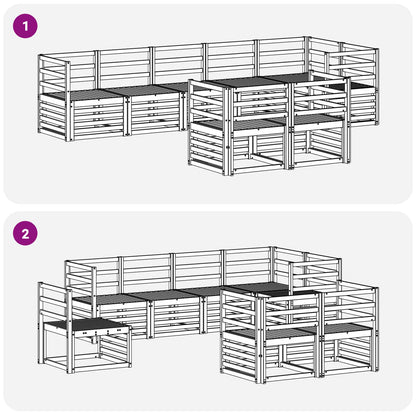 Set divani 8 pcs Naturale Legno di Acacia Massello | homemem39