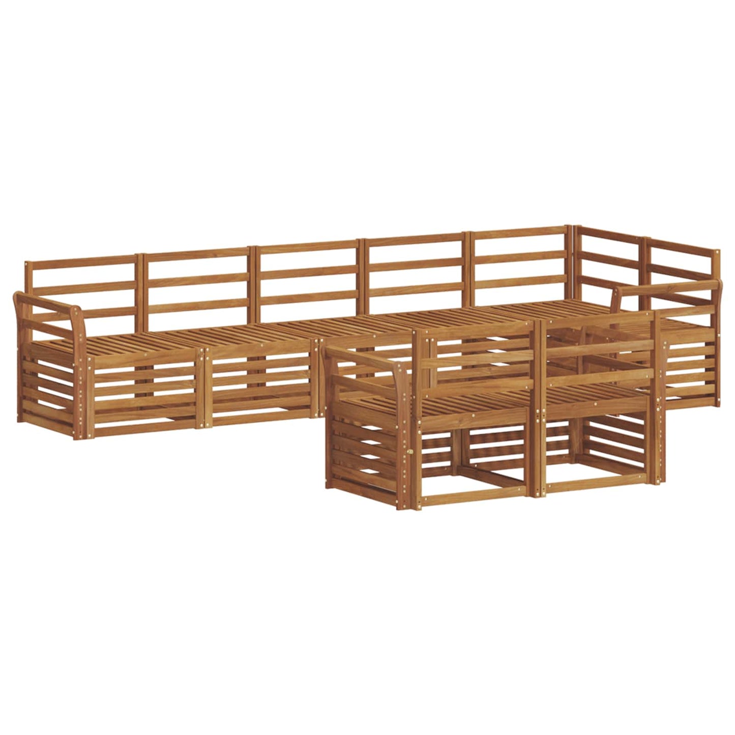 Set divani 8 pcs Naturale Legno di Acacia Massello | homemem39