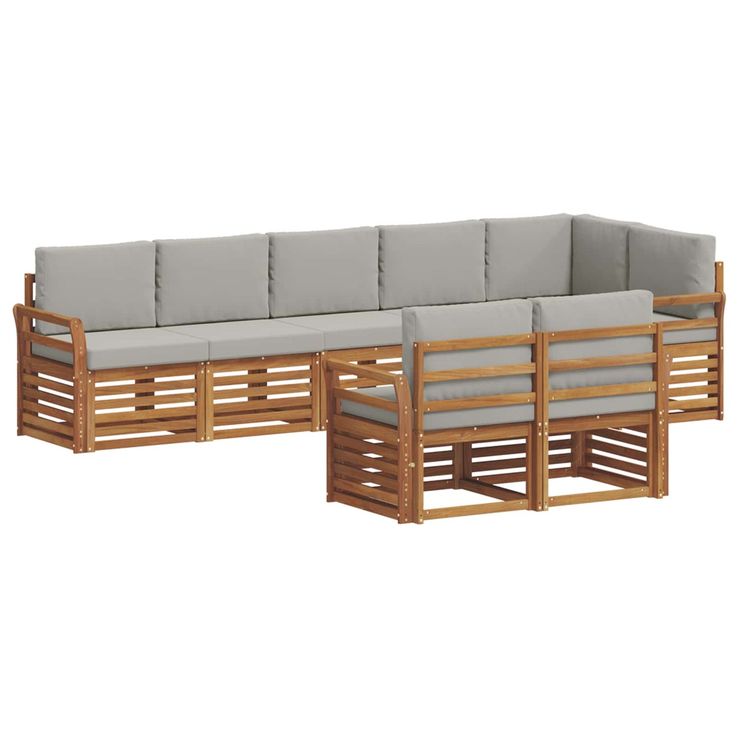 Set divani con cuscino 8 pcs Grigio Naturale e Chiaro | homemem39