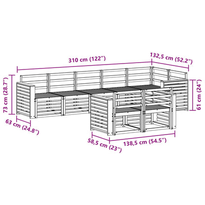 Set divani 8 pcs Naturale Legno di Acacia Massello | homemem39