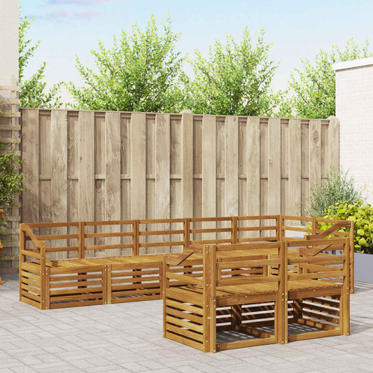 Set divani 8 pcs Naturale Legno di Acacia Massello | homemem39