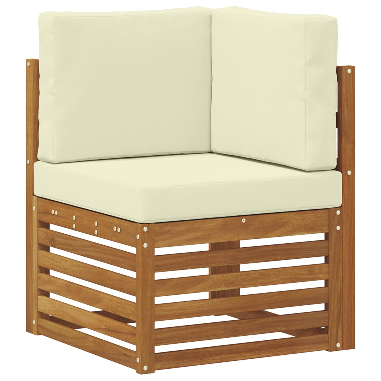 Set divani 9 pcs Naturale e Crema Legno di Acacia Massello | homemem39