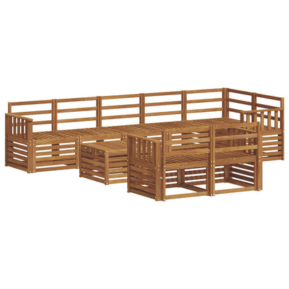 Set divani 9 pcs Naturale Legno di Acacia Massello