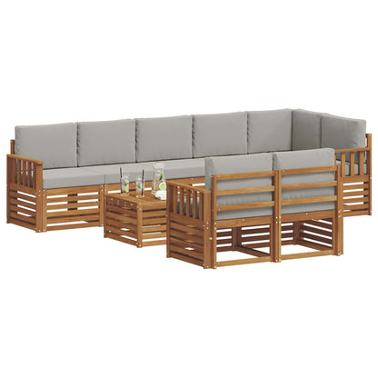 Set divani con cuscino 9 pcs Grigio Naturale e Chiaro | homemem39