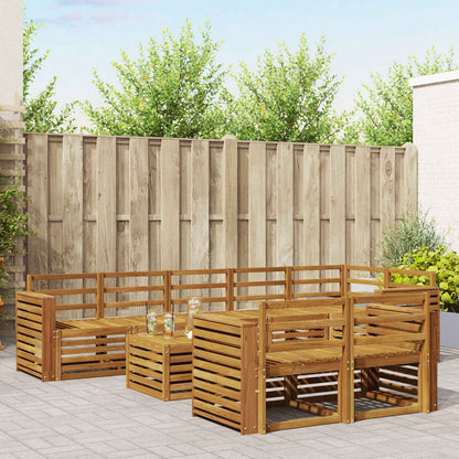 Set divani 9 pcs Naturale Legno di Acacia Massello
