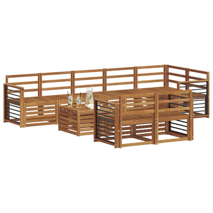 Set divani 9 pcs Naturale Legno di Acacia Massello | homemem39