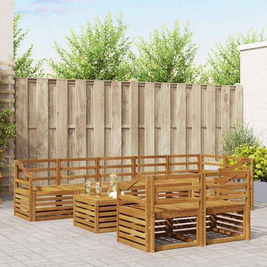 Set divani 9 pcs Naturale Legno di Acacia Massello | homemem39
