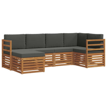 Set divano sezionale con cuscino 6 pcs Naturale e Antracite