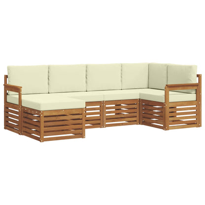 Set divano sezionale con cuscino 6 pcs Naturale e Crema | homemem39