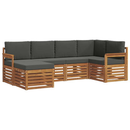 Set divano sezionale con cuscino 6 pcs Naturale e Antracite | homemem39