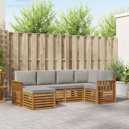Set divano sezionale con cuscino 6 pcs Grigio Naturale e Chiaro