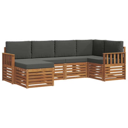 Set divano sezionale con cuscino 6 pcs Naturale e Antracite | homemem39