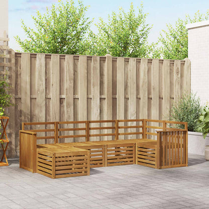 Set divano sezionale 6 pcs Naturale Legno di Acacia Massello