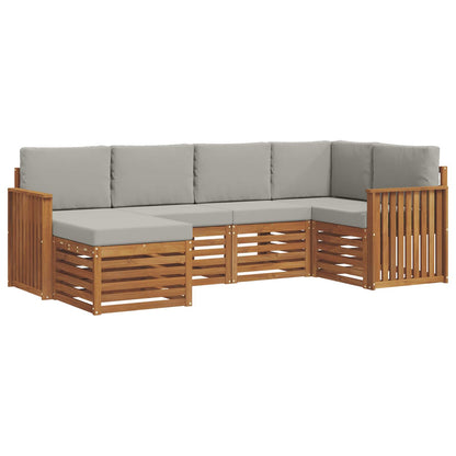 Set divano sezionale con cuscino 6 pcs Grigio Naturale e Chiaro