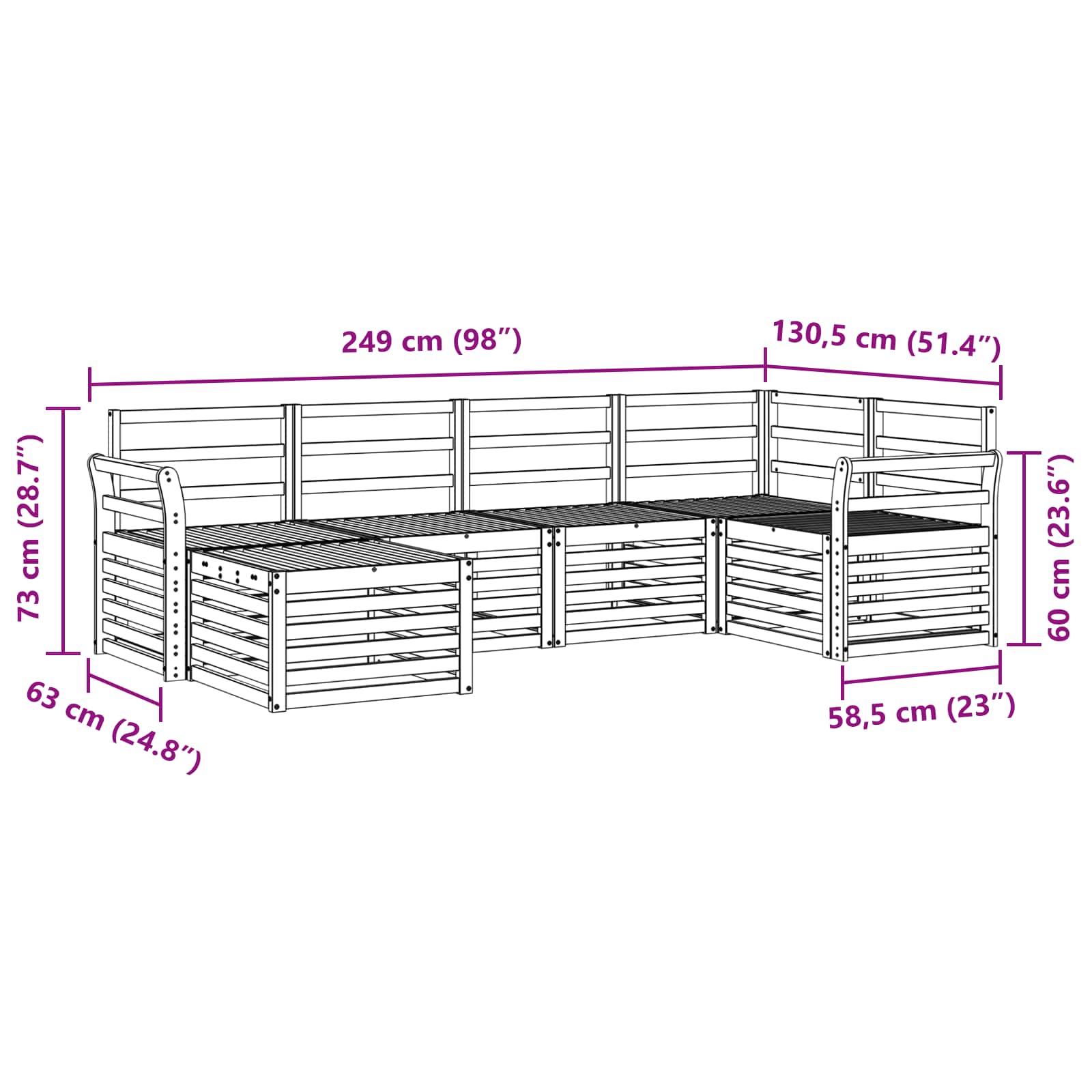 Set divano sezionale 6 pcs Naturale | homemem39