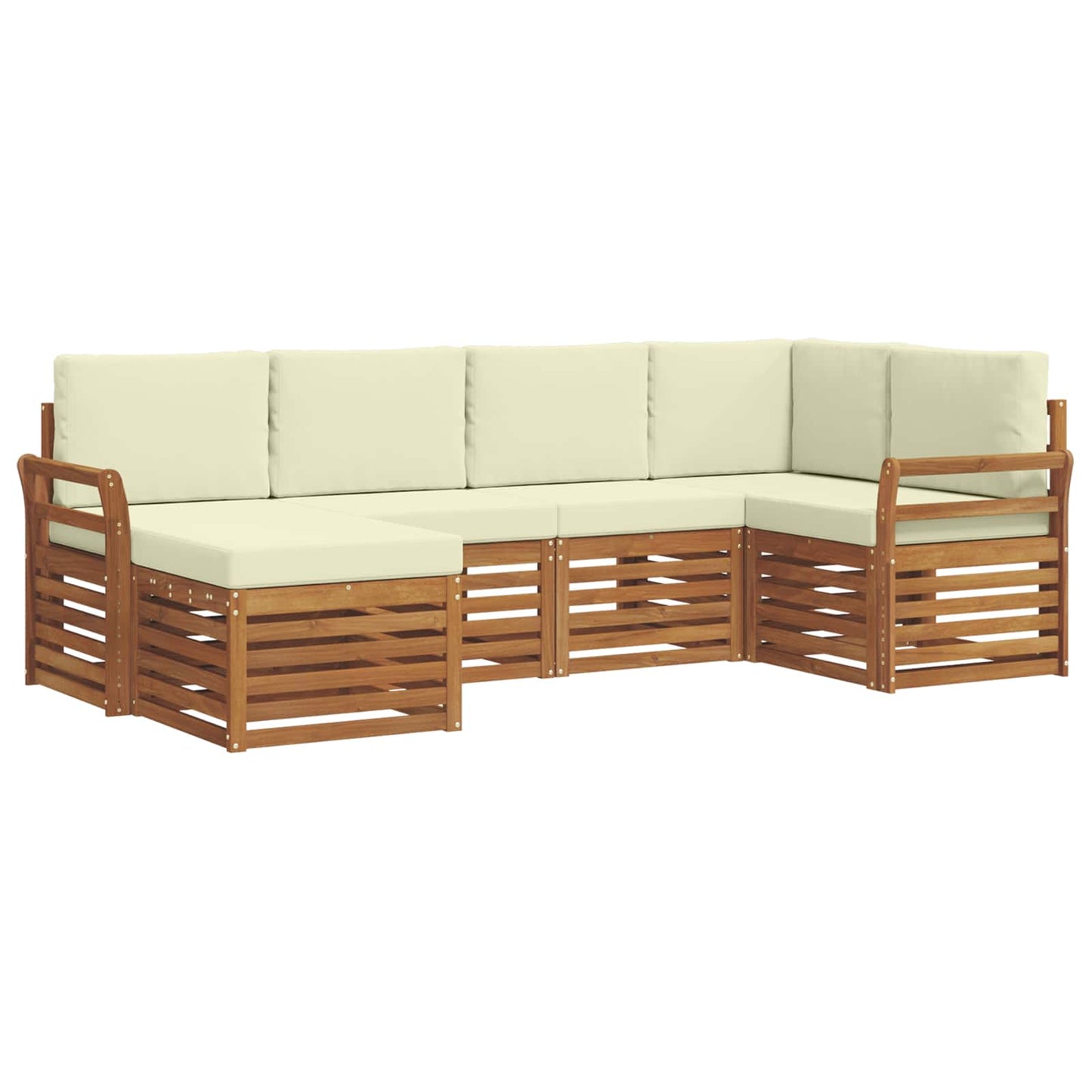 Set divano sezionale con cuscino 6 pcs Naturale e Crema