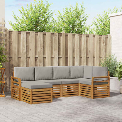 Set divano sezionale con cuscino 6 pcs Grigio Naturale e Chiaro