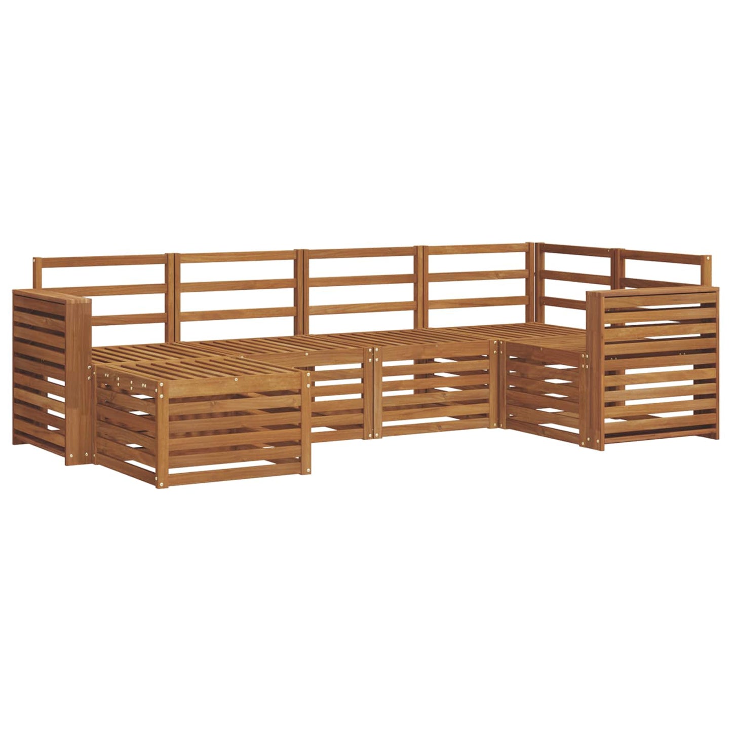 Set divano sezionale 6 pcs Naturale Legno di Acacia Massello | homemem39