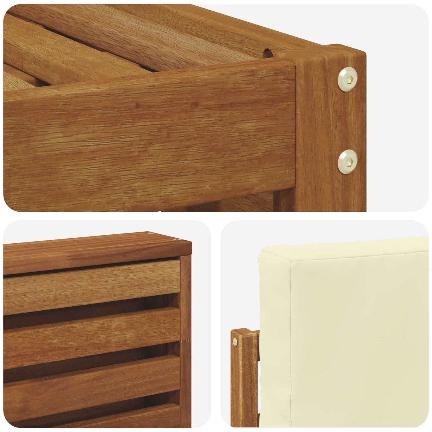 Set divano sezionale con cuscino 6 pcs Naturale e Crema | homemem39